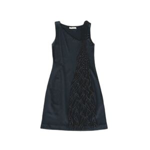 D.EXTERIOR Italy Sculptural Black‎ Knit Dress Medium Architectural Ruffle Detail